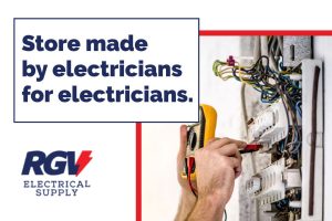 Man's hands fidgeting with commercial electric supplies in McAllen